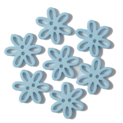 S FLOWER 6 PETAL 2 HOLE 20MM BLUE (12) 280957