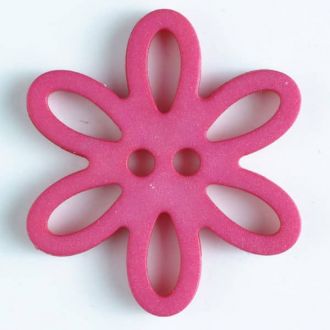 S FLOWER 6 PETAL 2 HOLE 20MM PINK (12) 281004