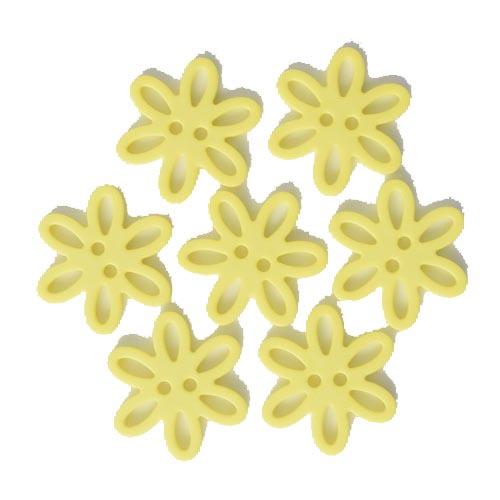 S FLOWER 6 PETAL 2 HOLE 20MM YELLOW (12) 281007