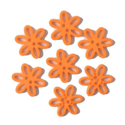 S FLOWER 6 PETAL 2 HOLE 20MM ORANGE (12) 281009