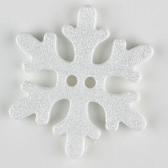 S SNOWFLAKE 2 HOLES 20MM WHITE (12) 281061