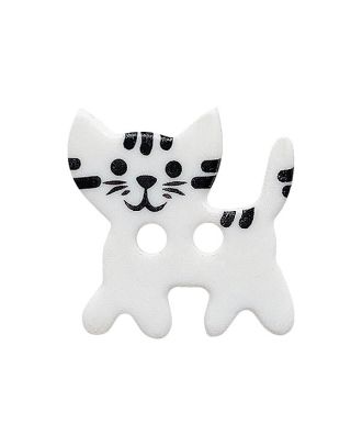 S 2 HOLE STANDING CAT 15MM WHITE (12) 281259