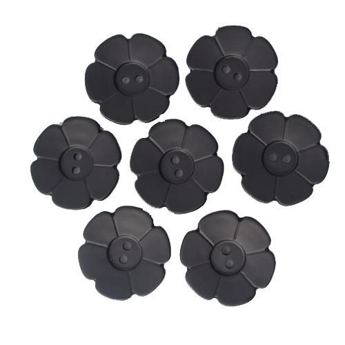 S FLOWER 6 PETAL 2 HOLE 28MM BLACK (12) 289078