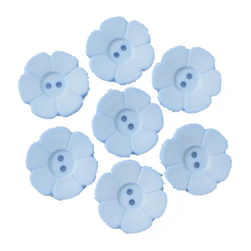 S FLOWER 6 PETAL 2 HOLE 28MM BLUE (12) 289082