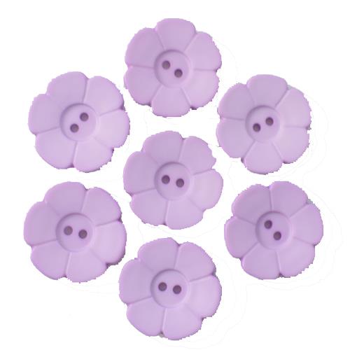S FLOWER 6 PETAL 2 HOLE 28MM LILAC (12) 289087
