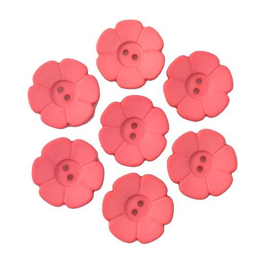 S FLOWER 6 PETAL 2 HOLE 28MM PINK (12) 289094