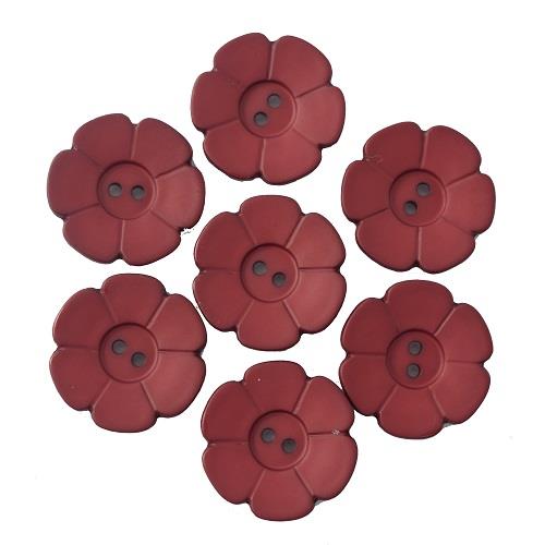 S FLOWER 6 PETAL 2 HOLE 28MM WINE RED (12) 289097