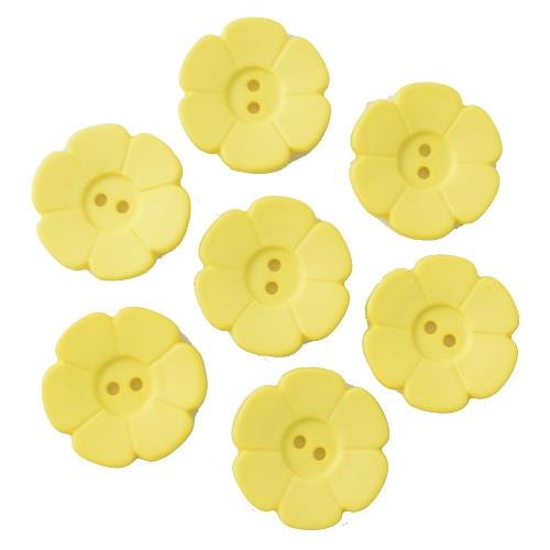 S FLOWER 6 PETAL 2 HOLE 28MM YELLOW (12) 289098