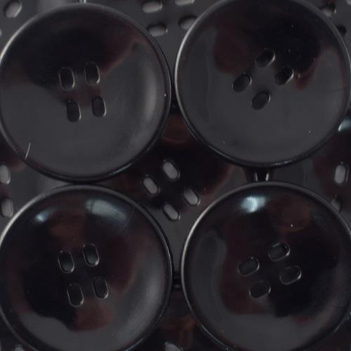 S PLAIN ROUND 4 HOLE 23MM BLACK (16) 290709