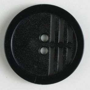 S RIMMED & PERFORATED 2 HOLE 25MM BLK (12) 300397