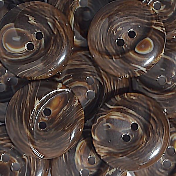 S OVAL BULGE 2 HOLE 23MM BROWN (16) 300552