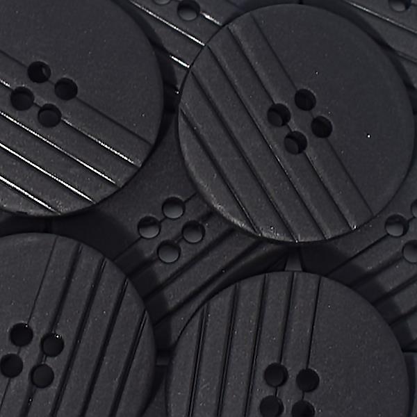 S ENGRAVED LINES 4 HOLE 28MM BLACK (20) 310101