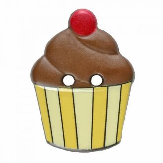 S CUPCAKE 2 HOLES 20MM BROWN (12) 311070