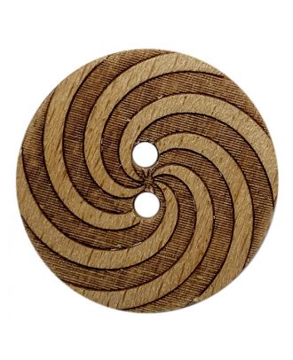 S ROUND WOOD 2 HOLES 23MM BROWN (12) 311116