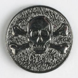S SKULL/CROSSED BONES 20MM ANT SILVER (20) 320629