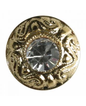 S ROUND WITH RHINESTONE 9MM GOLD (20) 330593