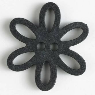 S FLOWER 6 PETAL 2 HOLE 28MM BLACK (12) 330744