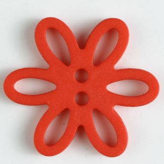 S FLOWER 6 PETAL 2 HOLE 28MM RED (12) 330751