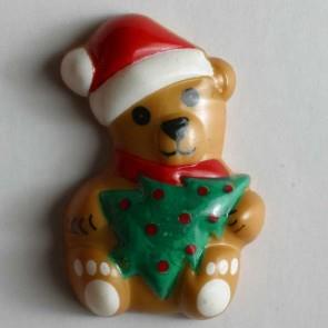 S BEAR WITH XMAS TREE 28MM BEIGE (10) 340507