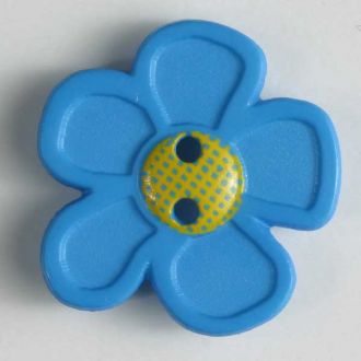 S FLOWER 5 PETAL 2 HOLE 28MM BLUE (10) 340553