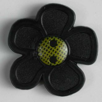 S FLOWER 5 PETAL 2 HOLE 28MM BLACK (10) 340705