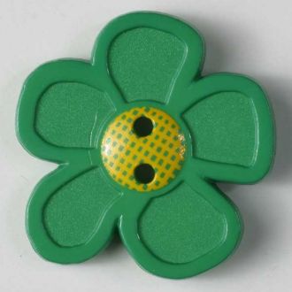 S FLOWER 5 PETAL 2 HOLE 28MM GREEN (10) 340707