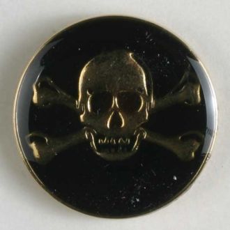 S SKULL/CROSSED BONES 20MM BLACK (12) 340778