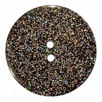 S ROUND GLITTER 2 HOLES 18MM BLACK (12) 341326