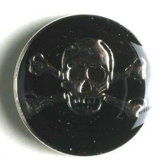 SKULL/CROSSED BONES 25MM BLACK (12) 360437