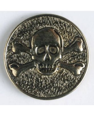 S SKULL WITH CROSSED BONES 25MM GOLD (12) 360462