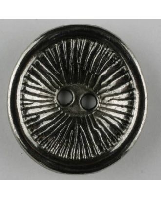 S ROUND SUN BEAMS 2 HOLE 28MM ANT SIL (12) 360485
