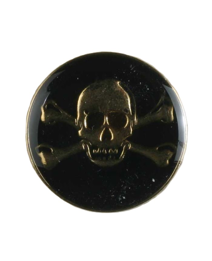 S SKULL/CROSSED BONES 25MM BLACK (12) 370308