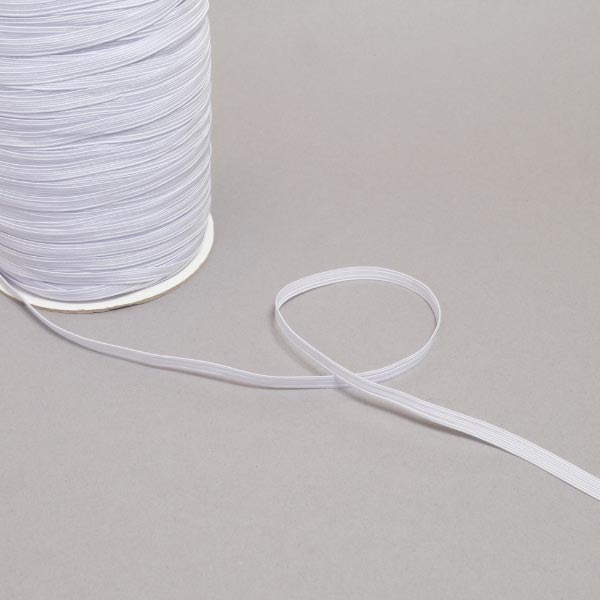 8 CORD 6MM WHITE BRAIDED ELASTIC X 250M