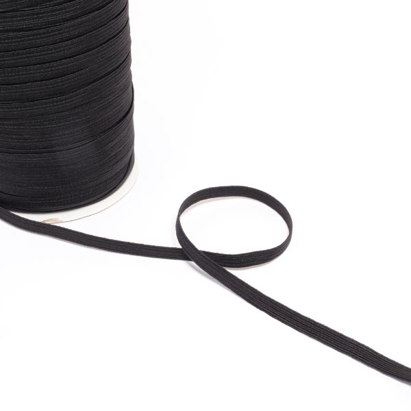 10 CORD 8MM BLACK BRAIDED ELASTIC X 200M