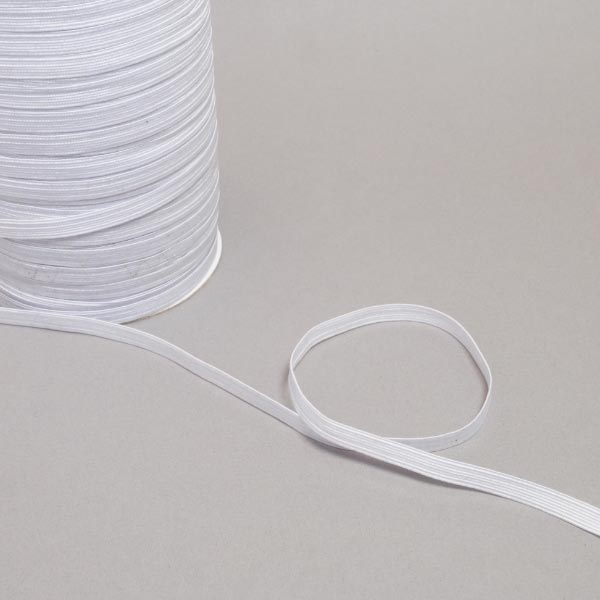 10 CORD 8MM WHITE BRAIDED ELASTIC X 200M