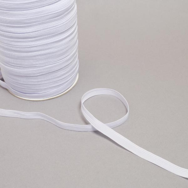 12 CORD 10MM WHITE BRAIDED ELASTIC X 150M