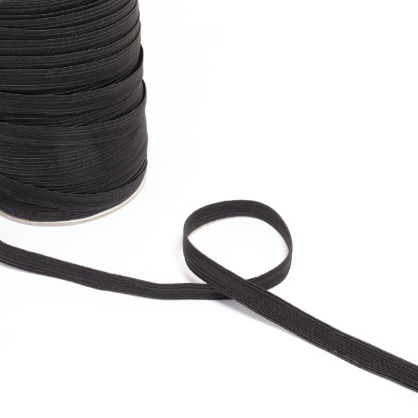 16 CORD 13MM BLACK BRAIDED ELASTIC X 100M