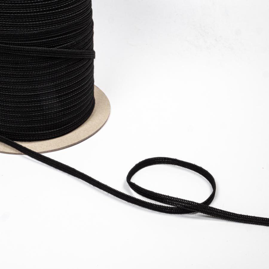 6MM BRAIDED ELASTIC 250M BLACK