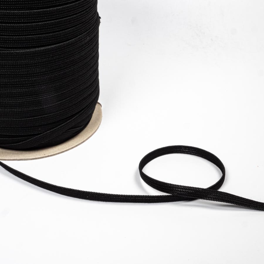 7/8MM BRAIDED ELASTIC 250M BLACK