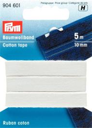 COTTON TAPE 10MM WHITE 904601