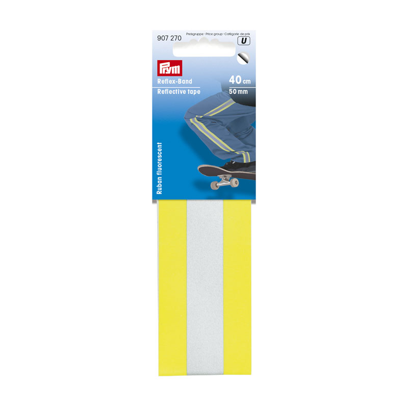 REFLECTIVE TAPE 50MM SELF ADH YEL/SIL 907270