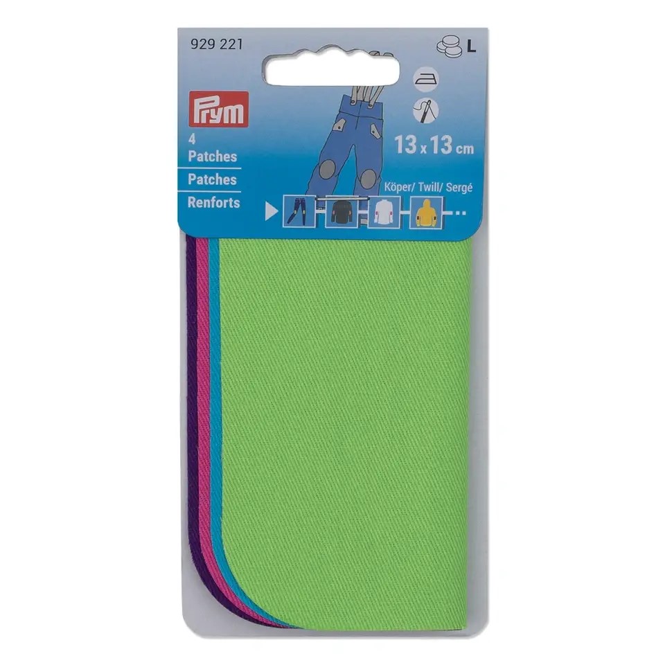 PATCHES TWILL13X13CM GRE/TURQ/PIN/PUR4PC 929221