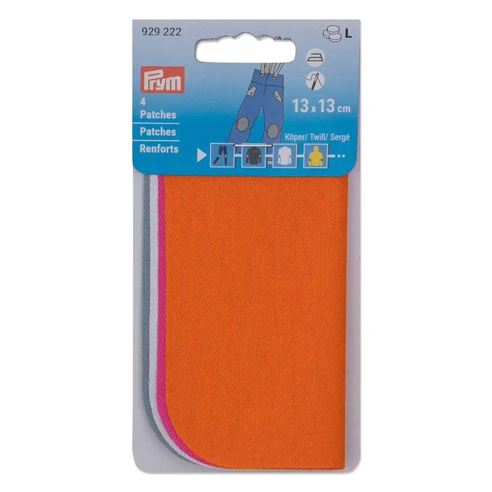 PATCHES TWILL13X13CM ORA/PIN/WHI/BLUE4PC 929222