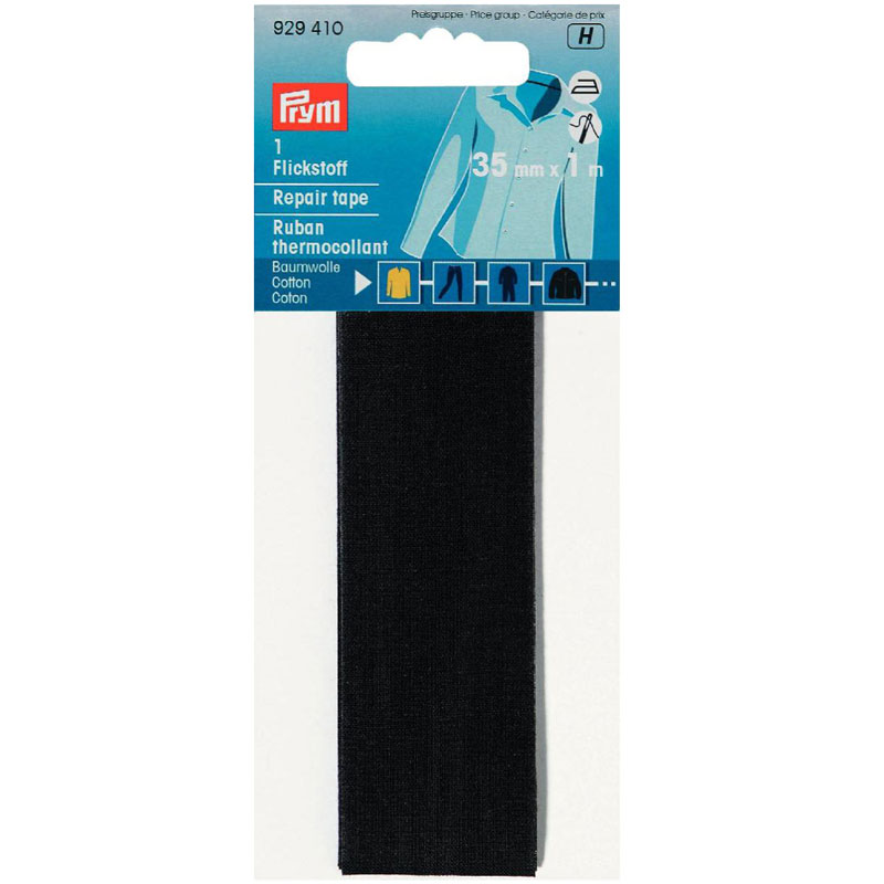 REPAIR TAPE CO IRON-ON 3.5 X 100CM BLACK 929410