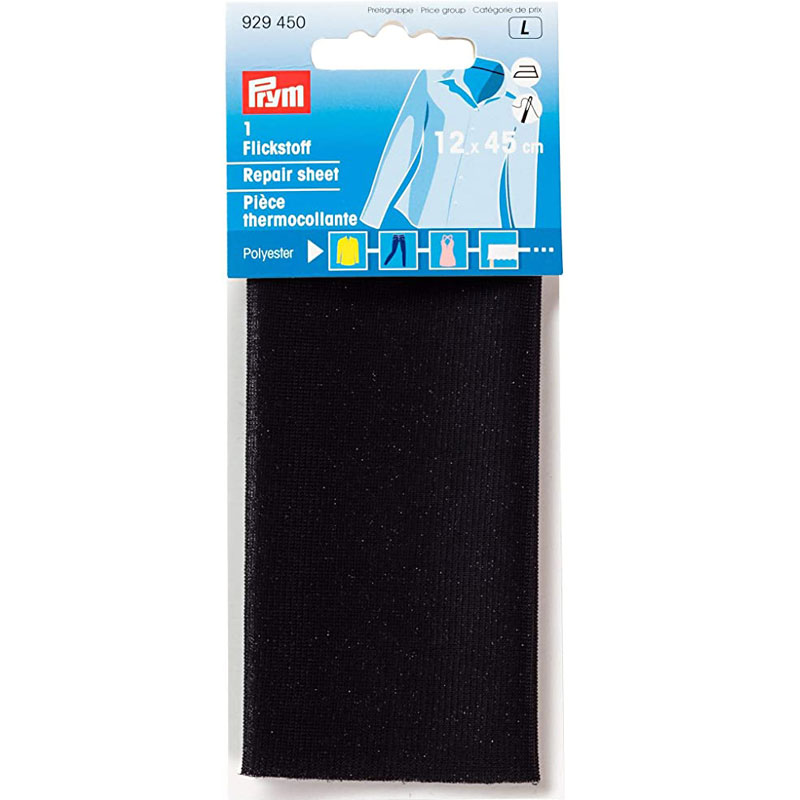 REPAIR SHEET PES IRON-ON 12 X 45CM BLACK 929450