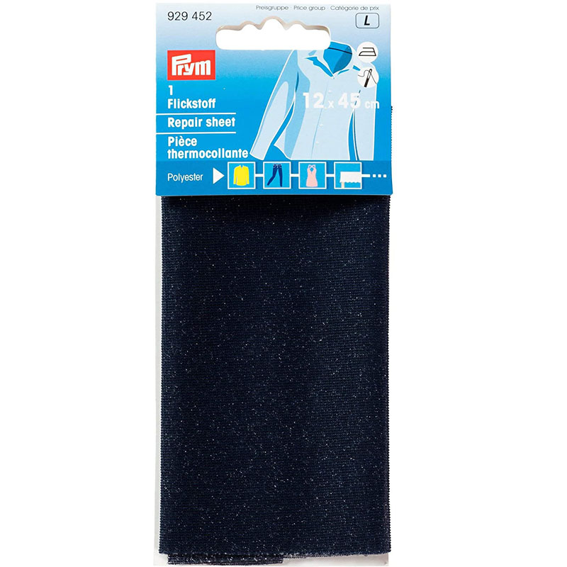 REPAIR SHEET PES IRON-ON 12 X 45CM NAVY BL 929452