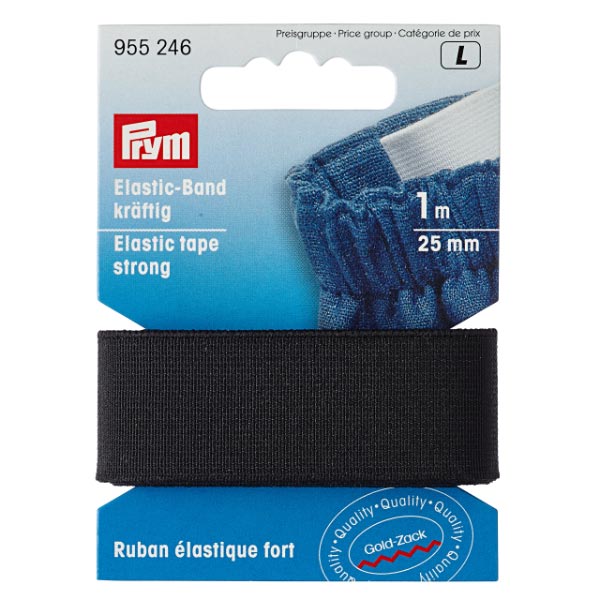 ELASTIC TAPE STRONG 25MM BLACK 955246