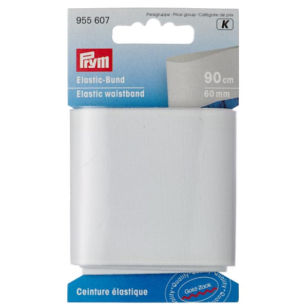 ELASTIC WAISTBAND 60 MM WHITE 955607