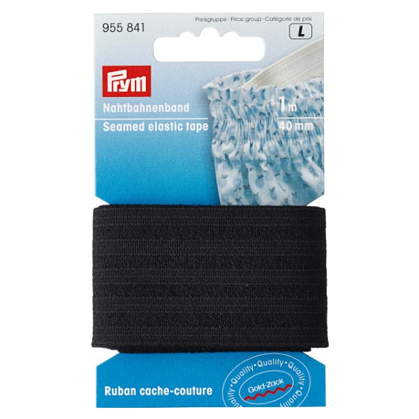 SEAMED ELASTIC TAPE 40MM BLACK 955841