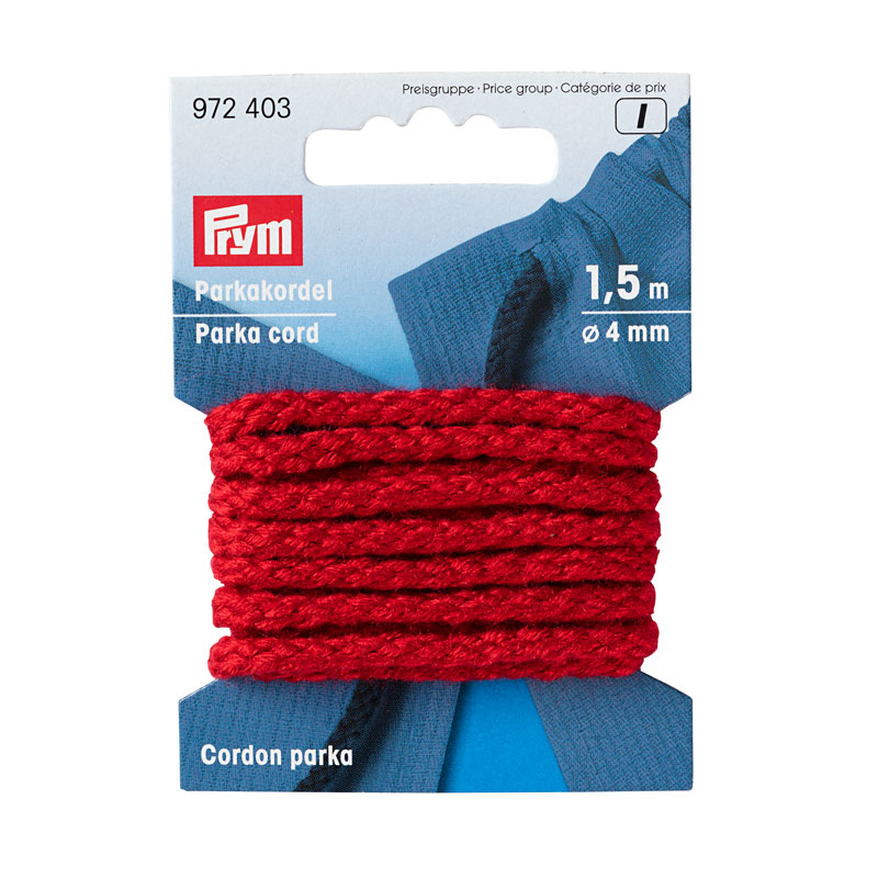 ANORAK AND PARKA CORD 4MM RED 972403